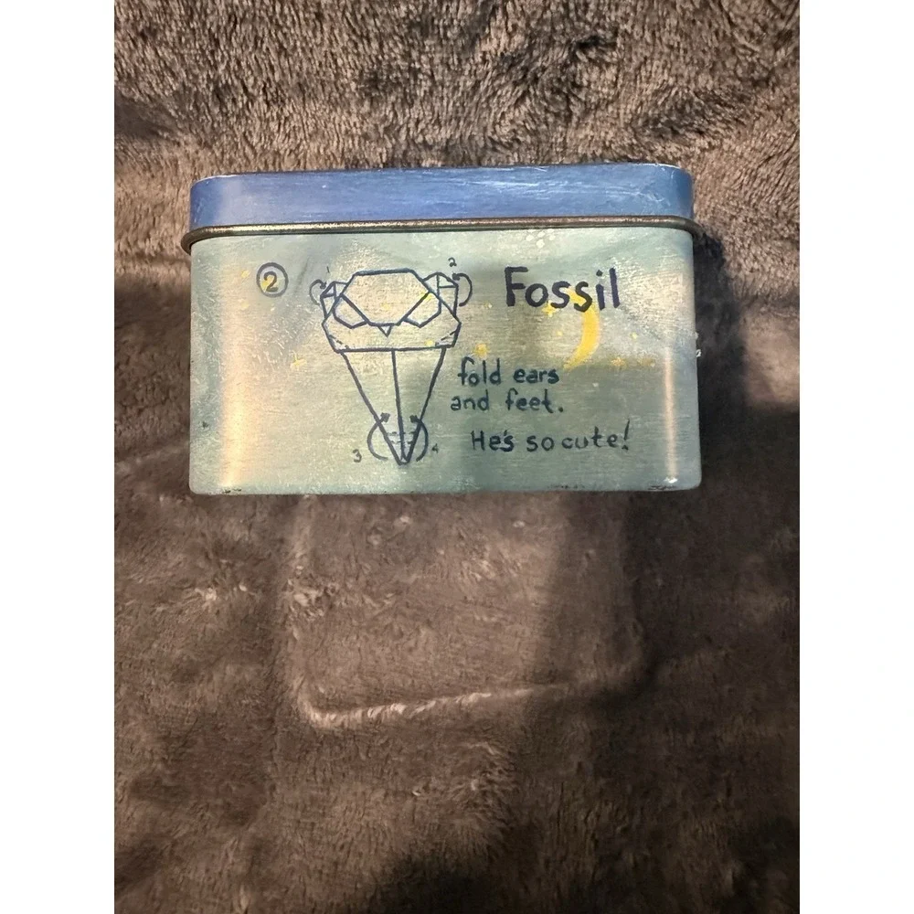 Vtg Fossil Kaleido‎ stainless steel wristwatch With Box Needs Battery